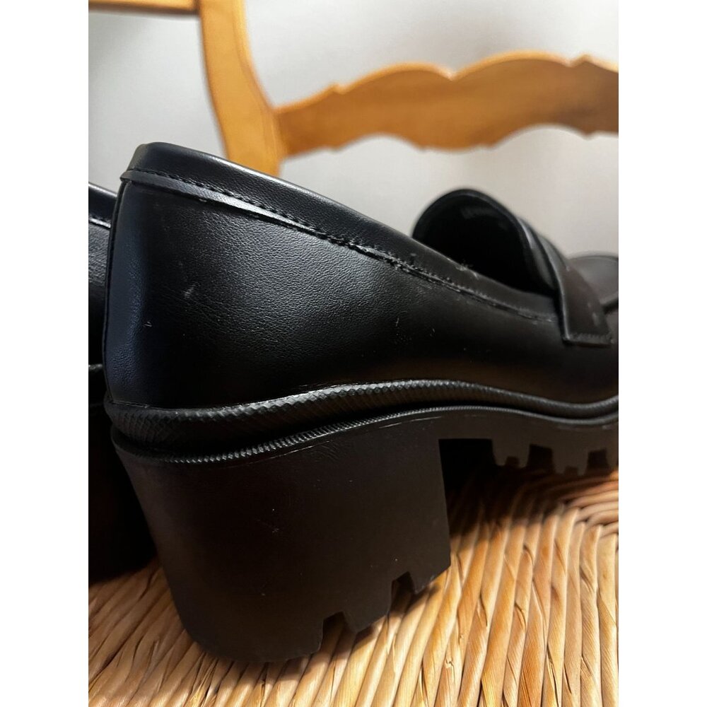 Mudd Mary Jane Platform Penny Loafer Black Block Heel Y2k Size 8 - Picture 7 of 12